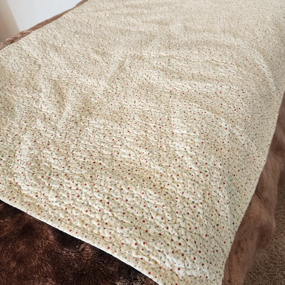 HANDMADE Patchwork Lap Quilt Throw Blue Green Birds Stars Whimsical 43 x 36 - Picture 5 of 5